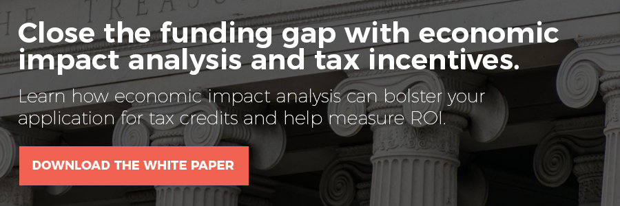Close the funding gap with economic impact analysis and tax incentives.
